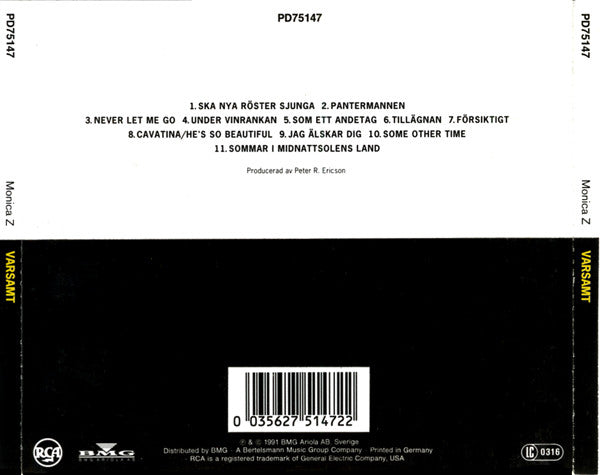 MONICA Z ZETTERLUND - VARSAMT - CD