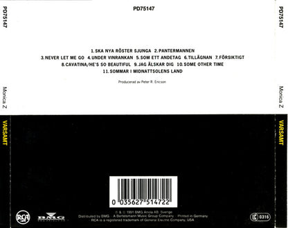 MONICA Z ZETTERLUND - VARSAMT - CD