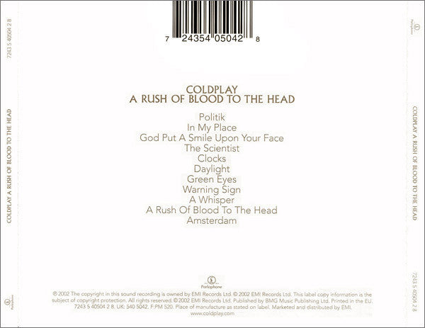 COLDPLAY - A RUSH OF BLOOD TO THE HEAD - CD