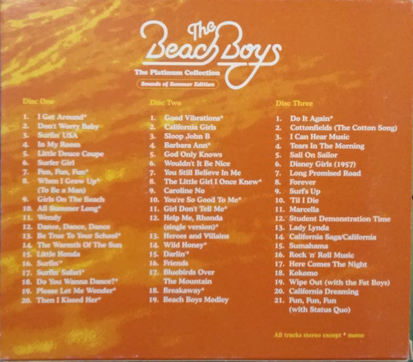 THE BEACH BOYS - THE PLATINUM COLLECTION (SOUNDS OF SUMMER EDITION) - BOX 3 X CD