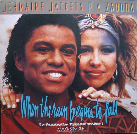 JERMAINE JACKSON & PIA ZADORA - WHEN THE RAIN BEGINS TO FALL ( MAXI SINGLE ) - VINYL