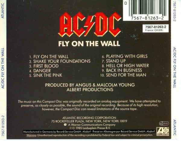 AC/DC - FLY ON THE WALL - CD