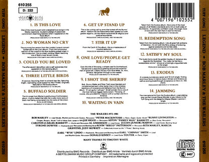 BOB MARLEY AND THE WAILERS - LEGEND (THE BEST OF BOB MARLEY AND THE WAILERS - CD