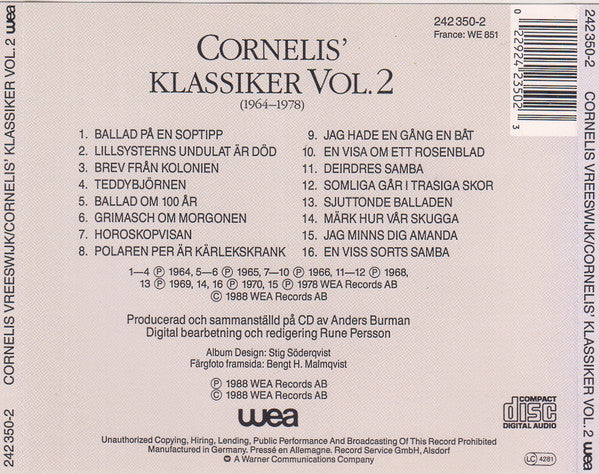 CORNELIS VREESWIJK - KLASSIKER - CD