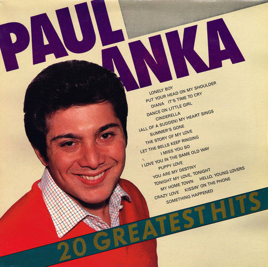 PAUL ANKA - 20 GREATEST HITS - VINYL