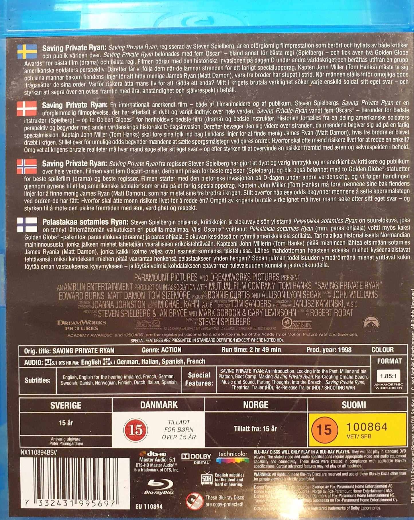 SAVING PRIVATE RYAN / RÄDDA MENIGE RYAN