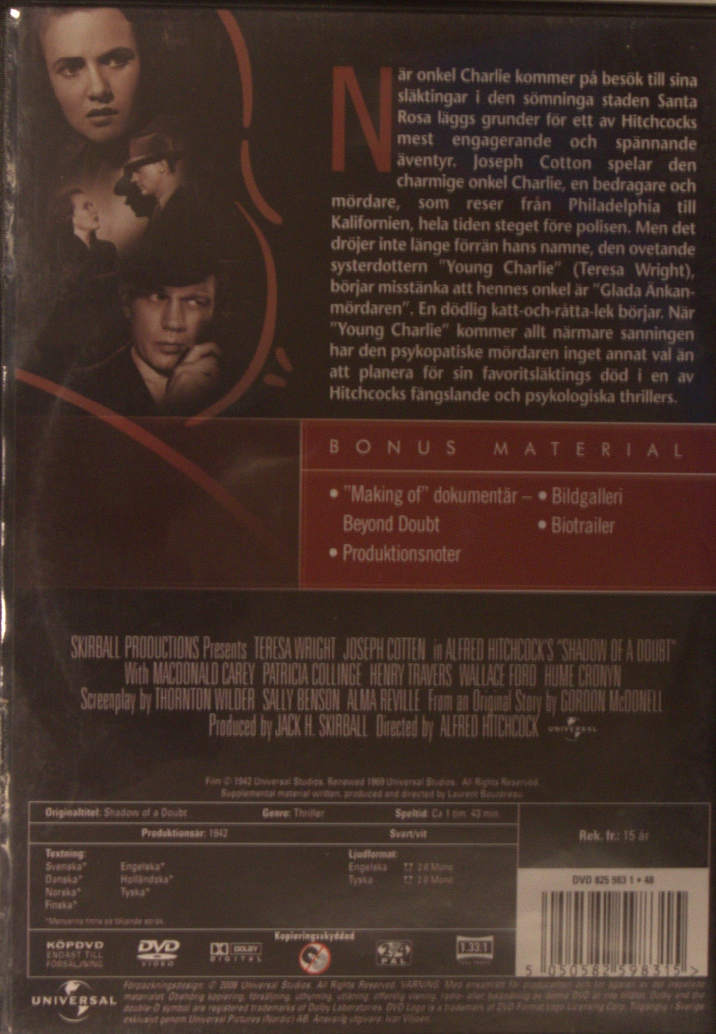 SKUGGAN AV ETT TVIVEL / SHADOW OF A DOUBT