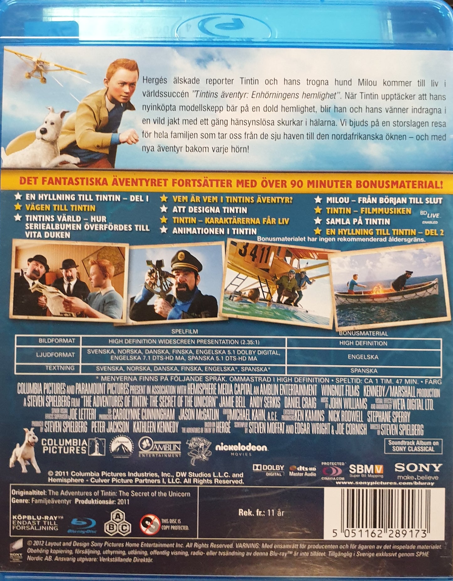 TINTINS ÄVENTYR: ENHÖRNINGENS HEMLIGHET / THE ADVENTURES OF TINTIN