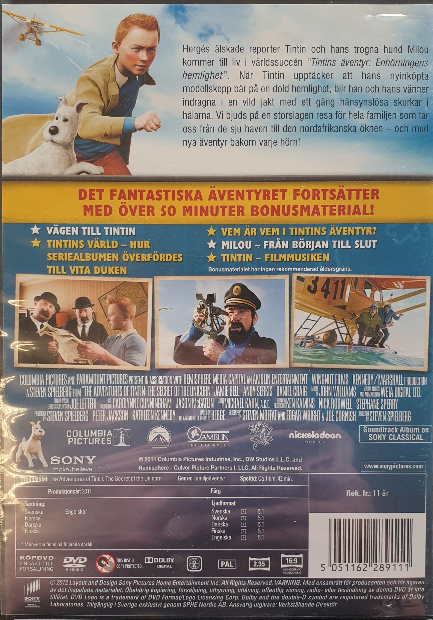 TINTINS ÄVENTYR: ENHÖRNINGENS HEMLIGHET / THE ADVENTURES OF TINTIN