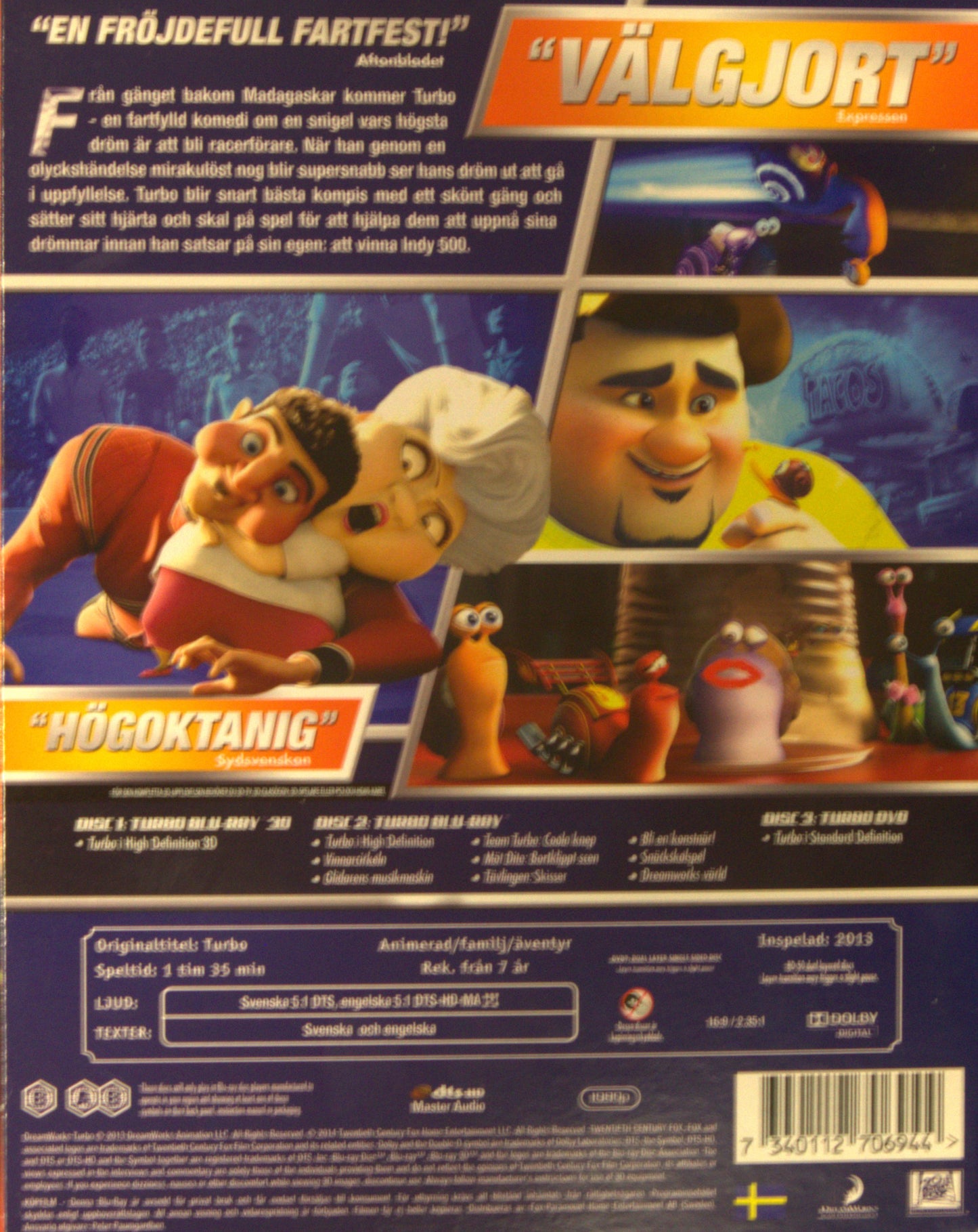 TURBO 3D (ÄVEN BLU-RAY 3D OCH DVD)