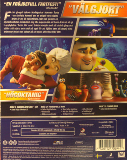 TURBO 3D (ÄVEN BLU-RAY 3D OCH DVD)