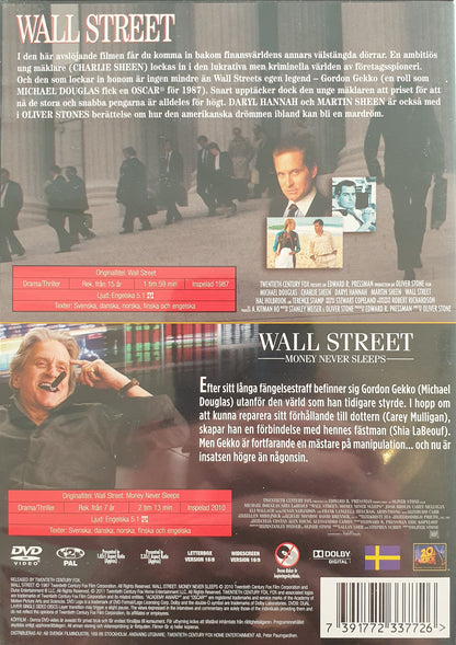 WALL STREET - WALL STREET - MONEY NEVER SLEEPS - 2 FILMER