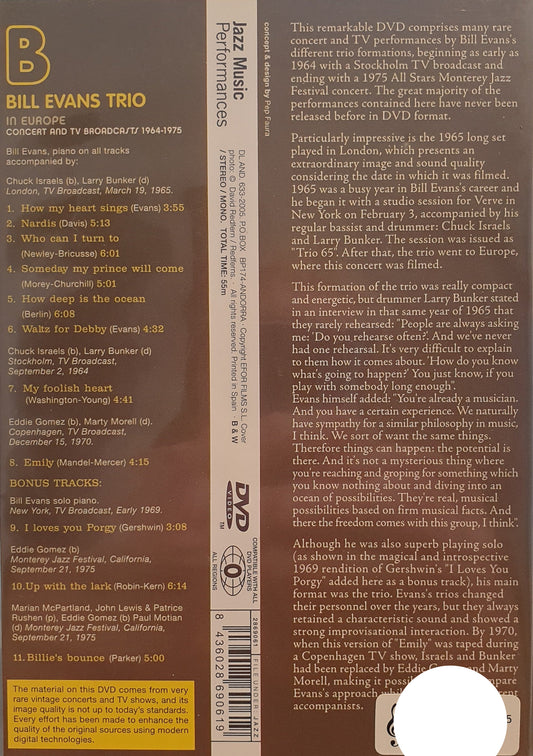BILL EVANS TRIO - IN EUROPE
